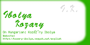 ibolya kozary business card